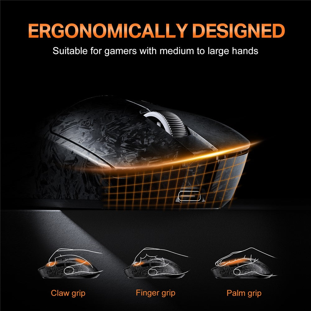 ONIKUMA DM08 Trådløs Tri-Mode Gaming Mus 2.4G Bluetooth-kompatibel Type-C OLED-skærm med RGB-opladerbase