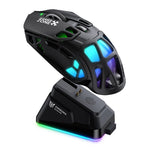 ONIKUMA DM09 Tri-Mode Wireless Gaming Mouse Hollow Design with RGB Magnetic Charging Base