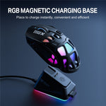 ONIKUMA DM09 Tri-Mode Wireless Gaming Mouse Hollow Design with RGB Magnetic Charging Base