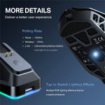 ONIKUMA DM09 Tri-Mode Wireless Gaming Mouse Hollow Design with RGB Magnetic Charging Base
