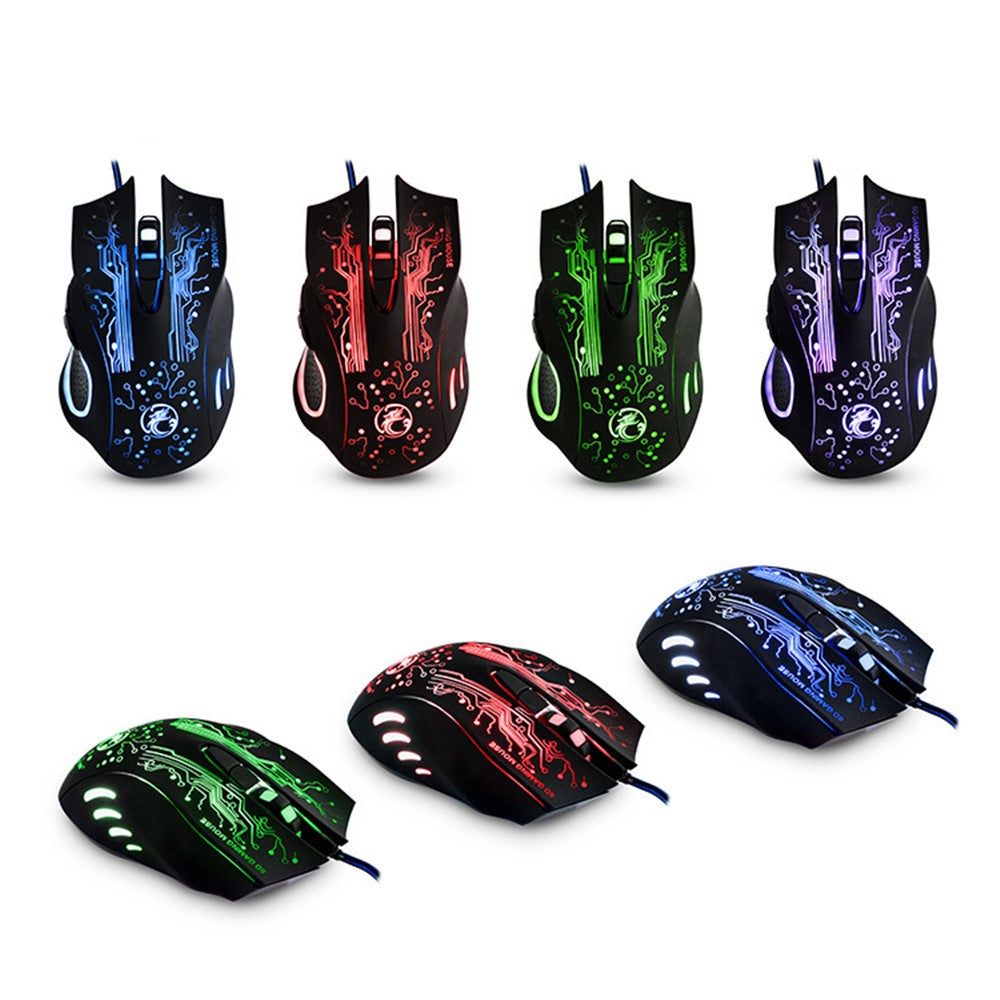 IMICE X9 Kablet Optisk Gaming Mus 4 Justerbare DPI Mus 6 Programmerbare Knapper Gaming Mus