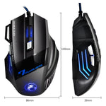 IMICE X7 Gaming Mus USB Kablet Mus 7 Knapper Optisk USB Kablet Mus RGB Baggrundsbelysning