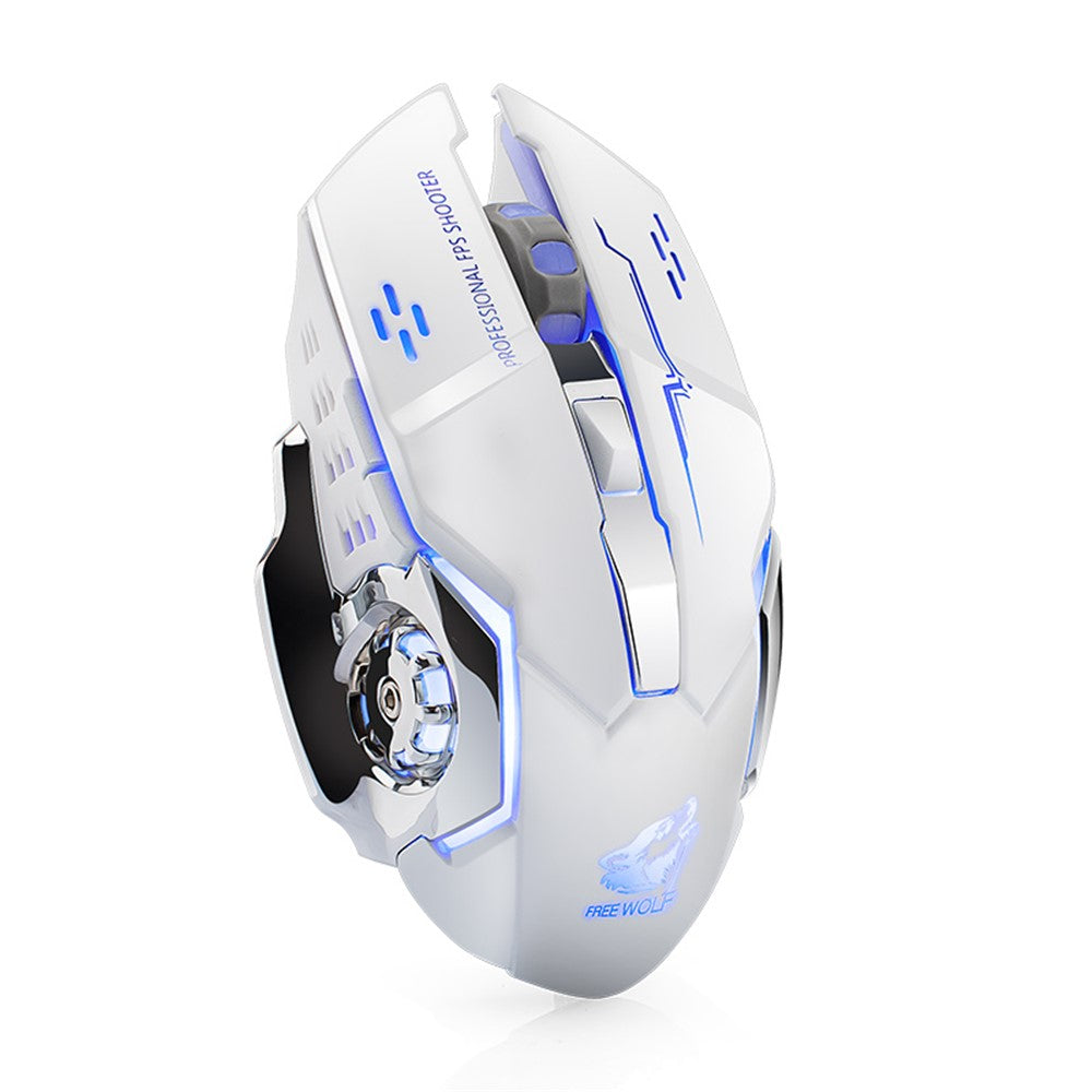 FREE WOLF X8 2.4G Wireless Charging Game Mouse Silent Illuminated Mechanical Mouse