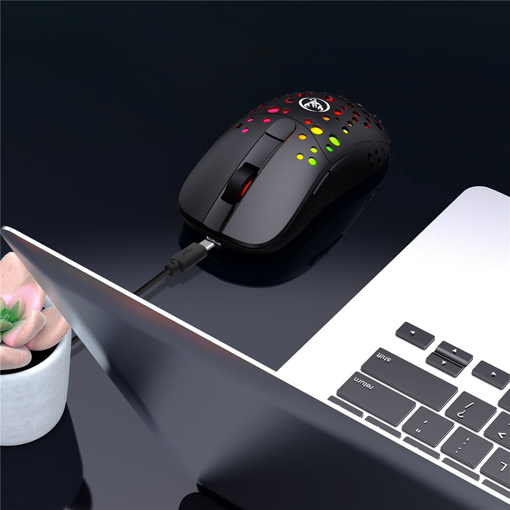 HXSJ T100 RGB Macro Programmable Dual Mode Wireless/Wired Gaming Mouse 10000 DPI Rechargeable Mice