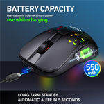 HXSJ T100 RGB Macro Programmable Dual Mode Wireless/Wired Gaming Mouse 10000 DPI Rechargeable Mice