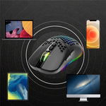 2.4G Bluetooth-compatible Dual Mode Honeycomb Shell Wireless Mouse with RGB Backlit for Laptop PC Computer