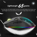 2.4G Bluetooth-compatible Dual Mode Honeycomb Shell Wireless Mouse with RGB Backlit for Laptop PC Computer