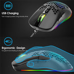 2.4G Bluetooth-compatible Dual Mode Honeycomb Shell Wireless Mouse with RGB Backlit for Laptop PC Computer