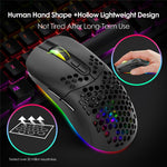 2.4G Bluetooth-compatible Dual Mode Honeycomb Shell Wireless Mouse with RGB Backlit for Laptop PC Computer