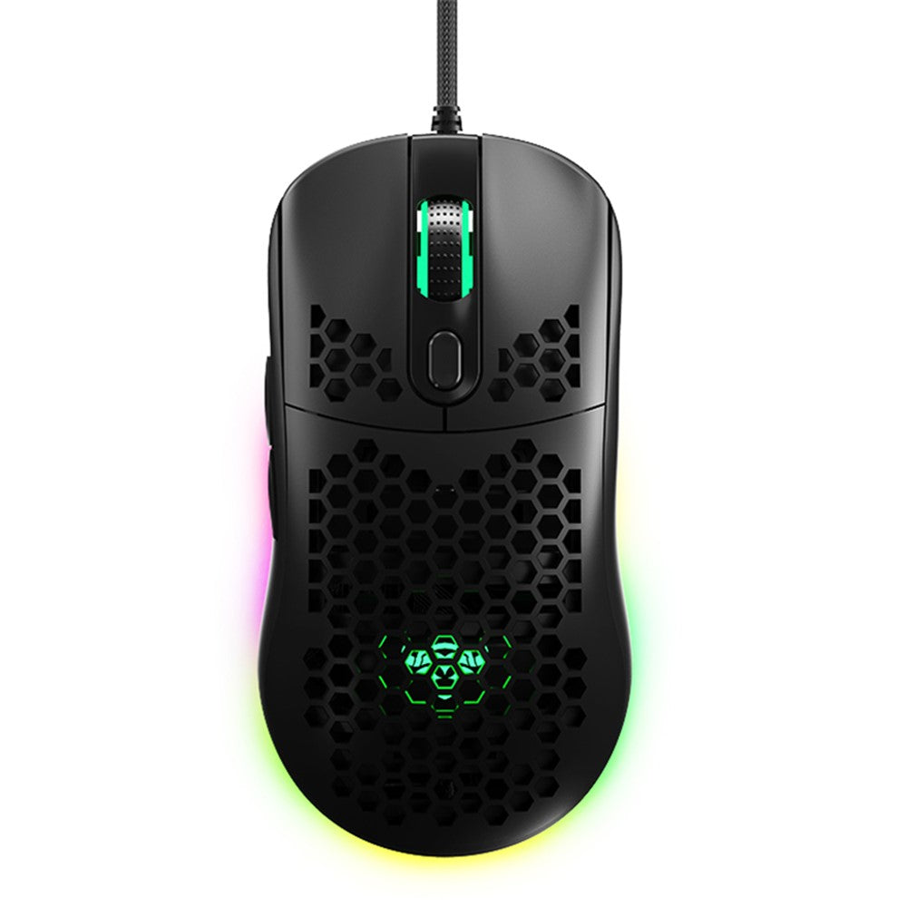 IBLANCOD GM01 Letvægts Honeycomb Gaming Mus 6D Programmerbar Mus med RGB-Baggrundsbelysning