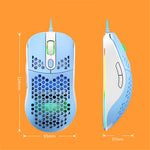 IBLANCOD GM01 Letvægts Honeycomb Gaming Mus 6D Programmerbar Mus med RGB-Baggrundsbelysning
