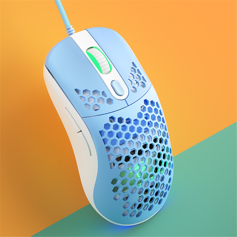 IBLANCOD GM01 Letvægts Honeycomb Gaming Mus 6D Programmerbar Mus med RGB-Baggrundsbelysning