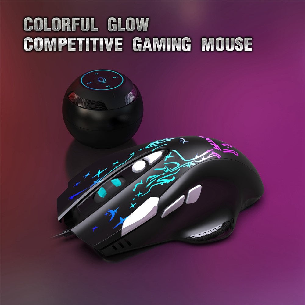 YWYT G855 Wired RGB Gaming Mouse 8-Button 6400 DPI Office Home Mice with Side Buttons