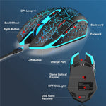 W210 2.4GHz Wireless Bluetooth-Compatible Silent Mouse RGB Light 6-Button Computer Mice with 1600 DPI for PC Laptop