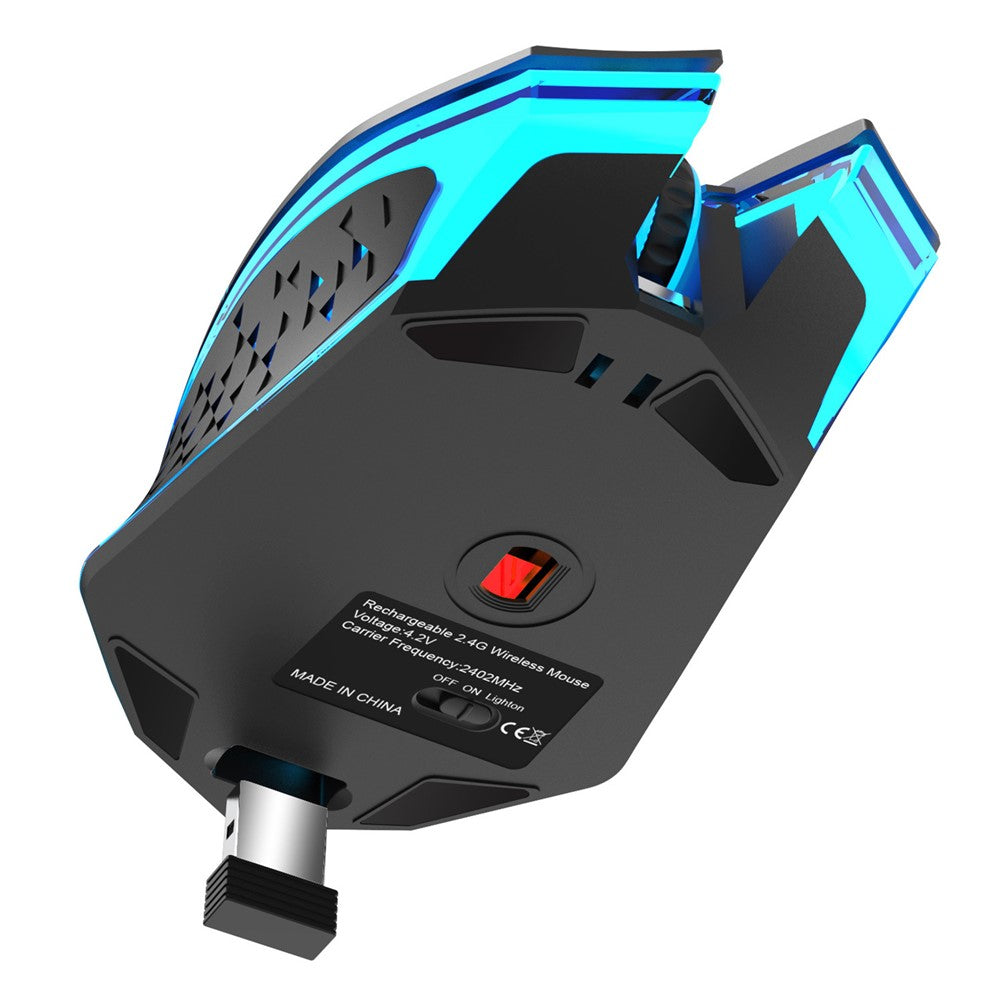 W210 2.4GHz Wireless Bluetooth-Compatible Silent Mouse RGB Light 6-Button Computer Mice with 1600 DPI for PC Laptop