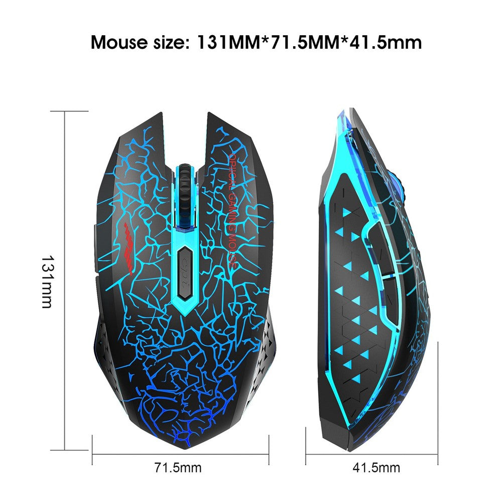 W210 2.4GHz Wireless Bluetooth-Compatible Silent Mouse RGB Light 6-Button Computer Mice with 1600 DPI for PC Laptop
