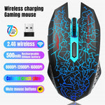W210 2.4GHz Wireless Bluetooth-Compatible Silent Mouse RGB Light 6-Button Computer Mice with 1600 DPI for PC Laptop