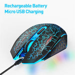 W210 2.4GHz Wireless Bluetooth-Compatible Silent Mouse RGB Light 6-Button Computer Mice with 1600 DPI for PC Laptop