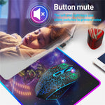 W210 2.4GHz Wireless Bluetooth-Compatible Silent Mouse RGB Light 6-Button Computer Mice with 1600 DPI for PC Laptop