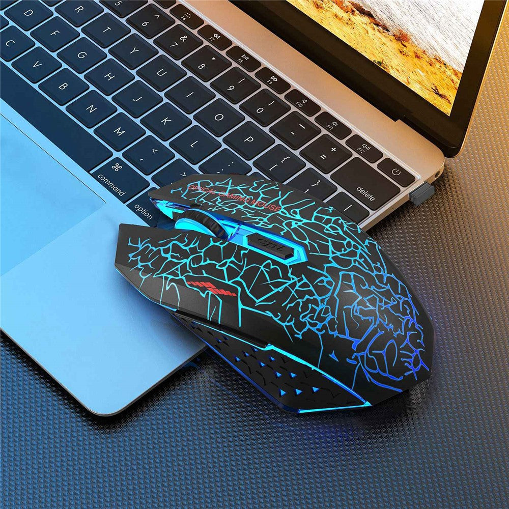 W210 2.4GHz Wireless Bluetooth-Compatible Silent Mouse RGB Light 6-Button Computer Mice with 1600 DPI for PC Laptop