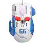 HXSJ G6 12800DPI 10 Buttons USB Wired Computer Laptop Mice Macro Programming Gaming Mouse with RGB Light