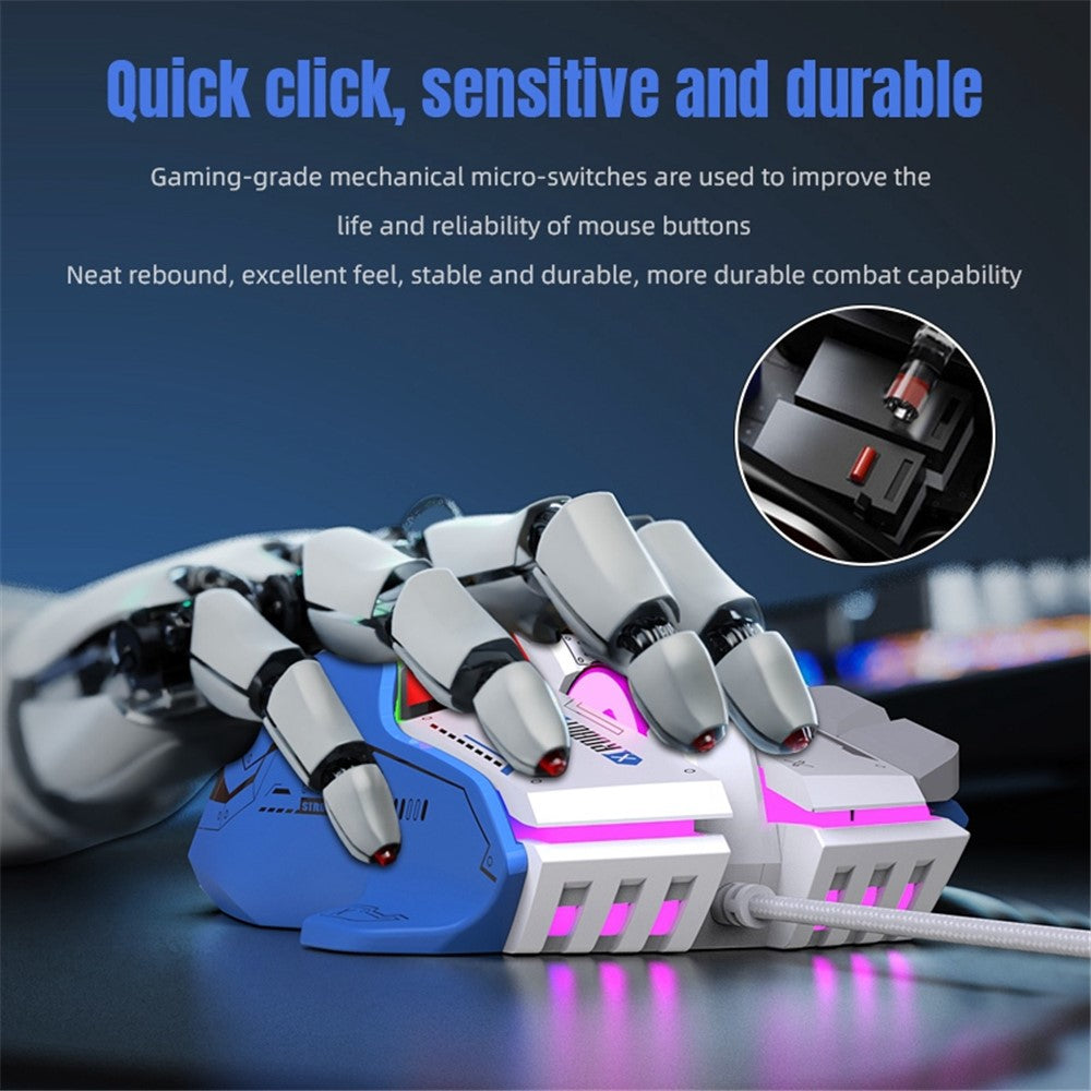 HXSJ G6 12800DPI 10 Buttons USB Wired Computer Laptop Mice Macro Programming Gaming Mouse with RGB Light