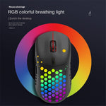 HEITIENIU BL110 2.4G Trådløs Mus 3200DPI Honeycomb Hule Optiske Mus med RGB Lys til PC, Bærbar