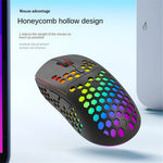 HEITIENIU BL110 2.4G Trådløs Mus 3200DPI Honeycomb Hule Optiske Mus med RGB Lys til PC, Bærbar