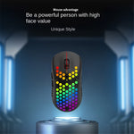 HEITIENIU BL110 2.4G Trådløs Mus 3200DPI Honeycomb Hule Optiske Mus med RGB Lys til PC, Bærbar