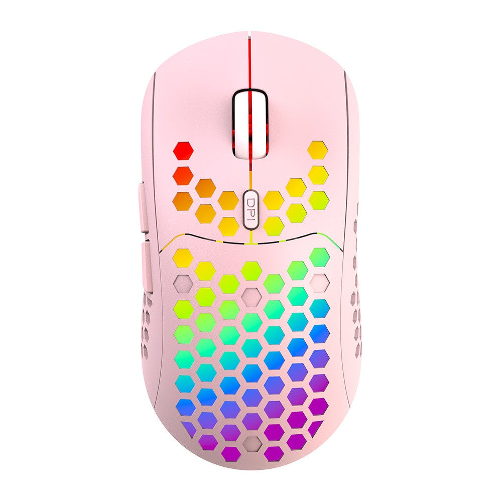 HEITIENIU BL110 2.4G Trådløs Mus 3200DPI Honeycomb Hule Optiske Mus med RGB Lys til PC, Bærbar