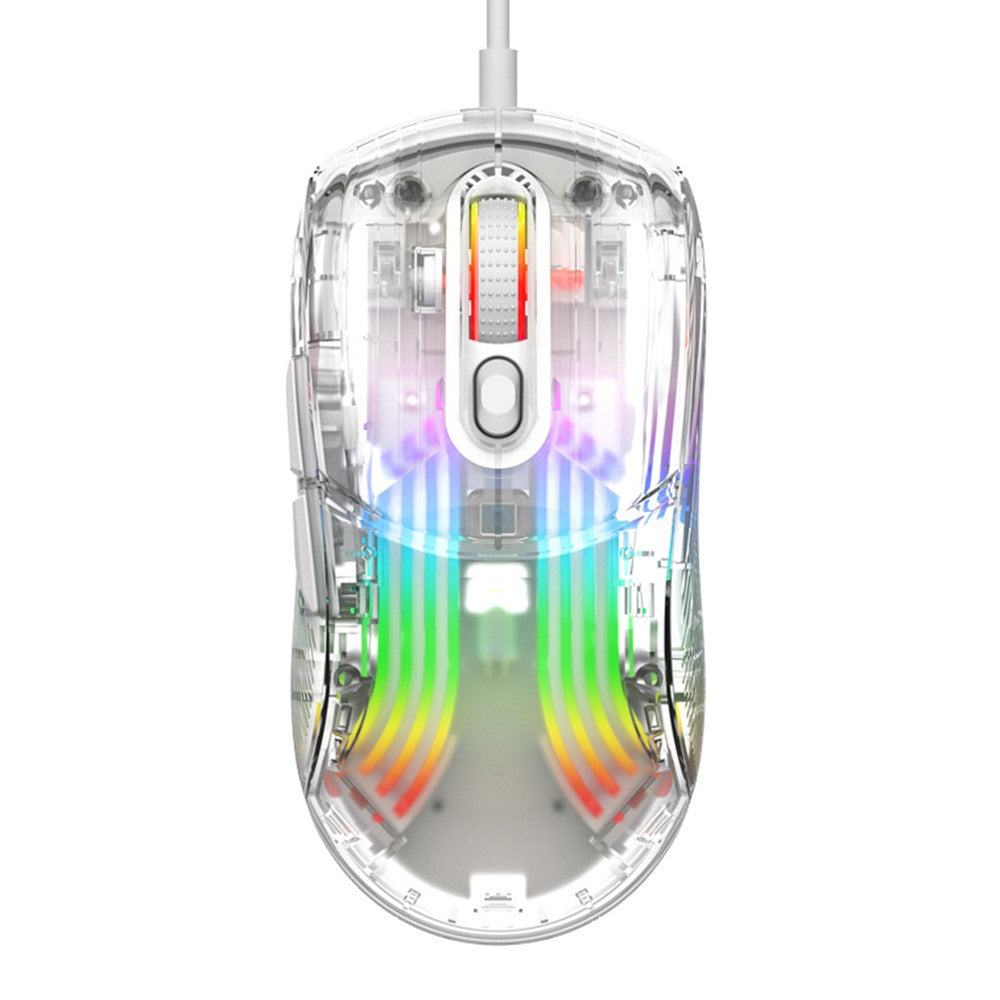 XUNFOX XYH10 USB Wired Transparent Mouse 6-Speed DPI 7 Keys Gaming Mouse with RGB Light for PC  /  Laptop