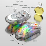 XYH20 2.4G+BT5.0+Wired Three Modes Transparent Mechanical Mouse 5-Speed DPI 7 Keys Gaming Mouse with RGB Light