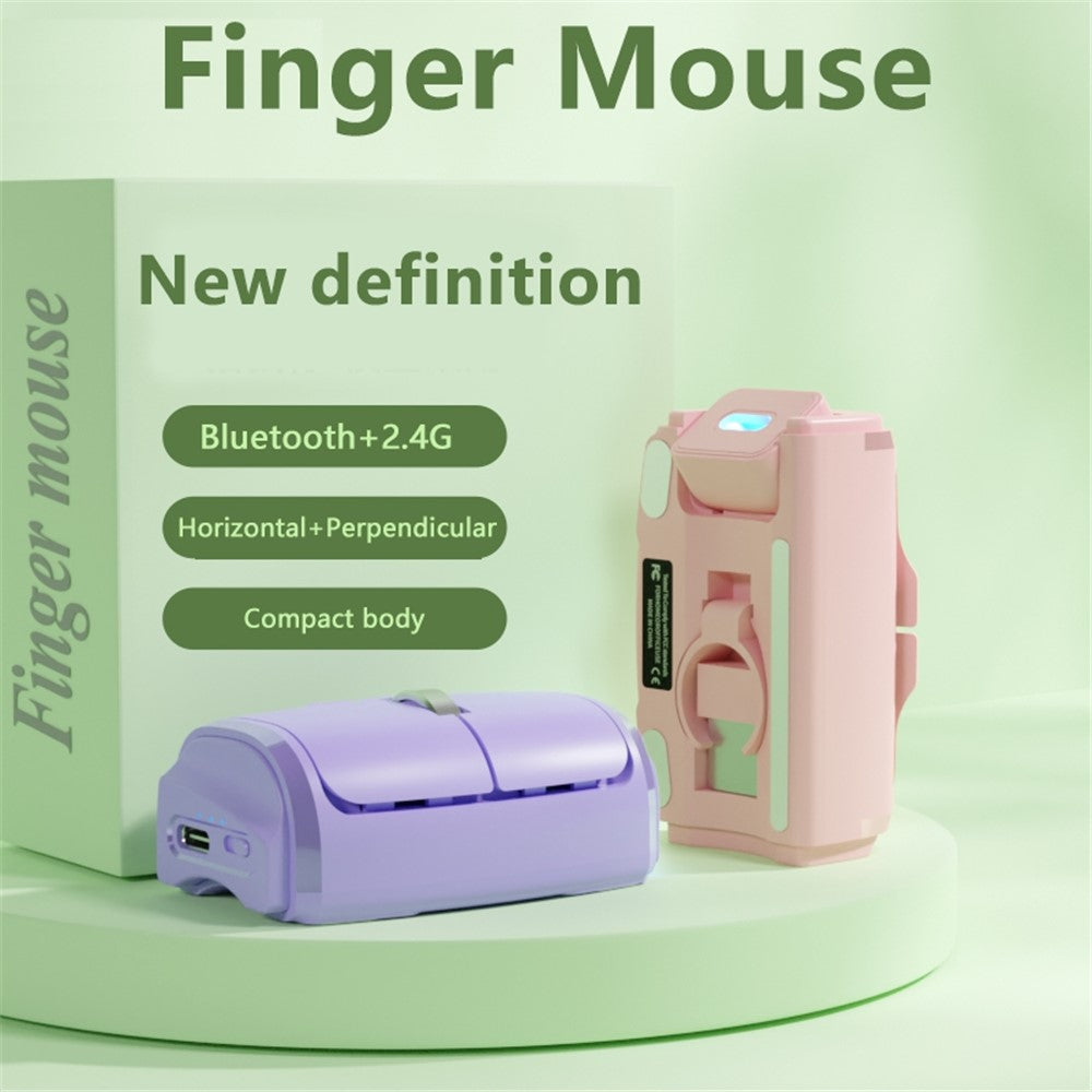 Dual Mode Bluetooth+2.4G Finger Mouse 1000DPI Wireless Mini Mouse with Finger Ring