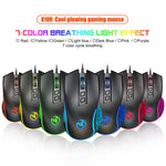 HXSJ X100 USB Wired Gaming Mouse 3600DPI Colorful Light Computer Laptop Mice