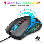 HXSJ X100 USB Wired Gaming Mouse 3600DPI Colorful Light Computer Laptop Mice