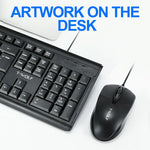 T-WOLF TF500 USB Kabelforbundet Tastatur Mus Sæt 104 Taster Tastatur til Computer PC Bærbar