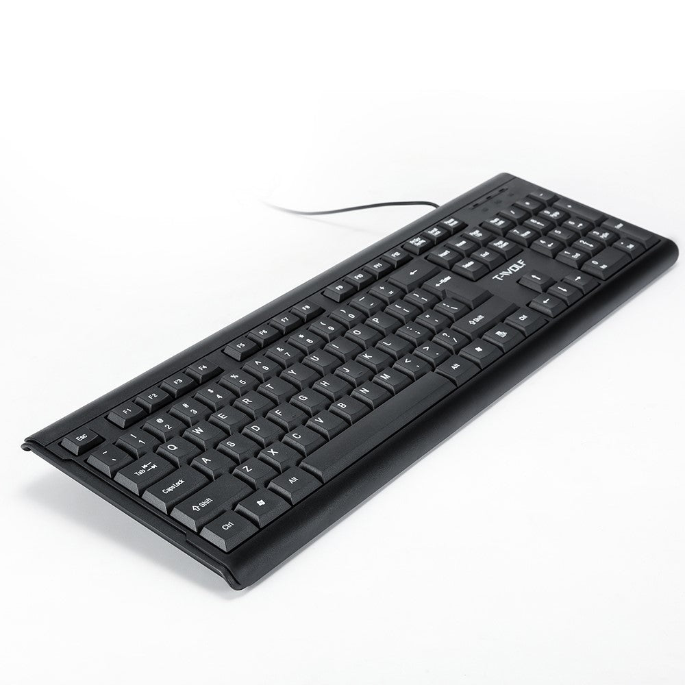 T-WOLF TF500 USB Kabelforbundet Tastatur Mus Sæt 104 Taster Tastatur til Computer PC Bærbar