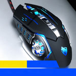 T-WOLF V6 USB Wired Mouse 6 Buttons Luminous Mechanical Computer Mouse