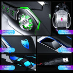 T-WOLF V6 USB Wired Mouse 6 Buttons Luminous Mechanical Computer Mouse