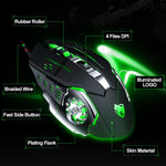 T-WOLF V6 USB Wired Mouse 6 Buttons Luminous Mechanical Computer Mouse