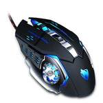 T-WOLF V6 USB Wired Mouse 6 Buttons Luminous Mechanical Computer Mouse