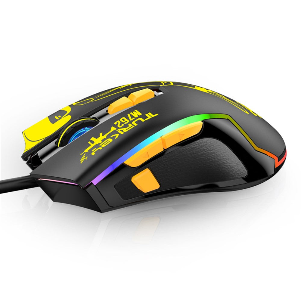 HM 762 USB Port 8 Keys Wired Colorful Luminous Gaming Mouse