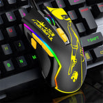 HM 762 USB Port 8 Keys Wired Colorful Luminous Gaming Mouse