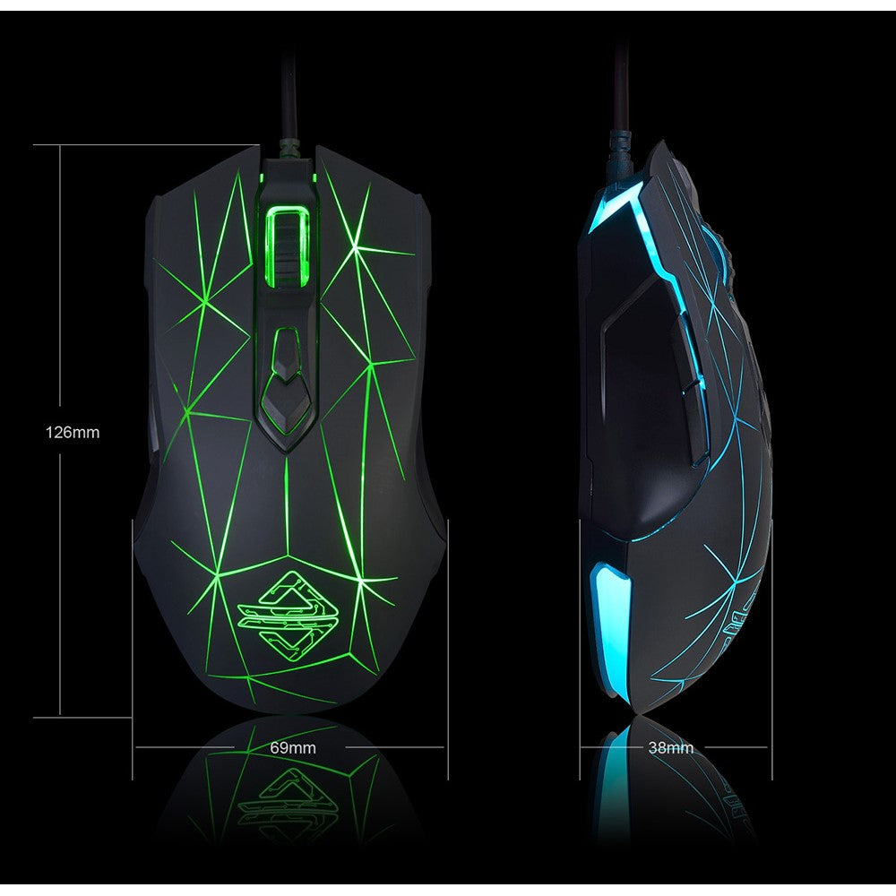 AJAZZ AJ52 Star Version USB Wired Gaming Mouse 2500DPl Optical Mice with RGB Breathing Lights for Gamer Computer