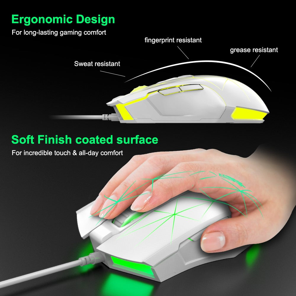 AJAZZ AJ52 Star Version USB Wired Gaming Mouse 2500DPl Optical Mice with RGB Breathing Lights for Gamer Computer