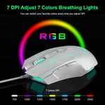 AJAZZ AJ52 Star Version USB Wired Gaming Mouse 2500DPl Optical Mice with RGB Breathing Lights for Gamer Computer