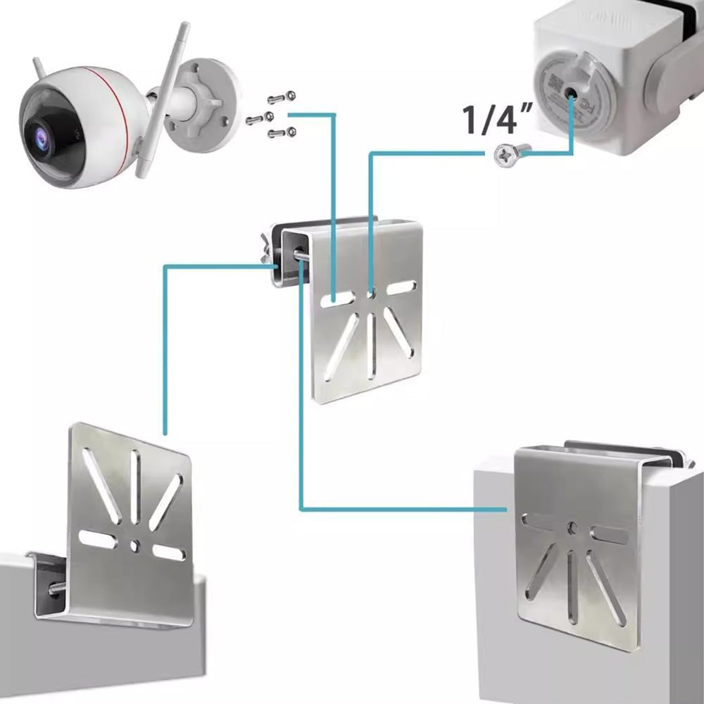 180 Degree Rotation CCTV Camera Holder Bracket Stainless Steel Gutter Mount Stand