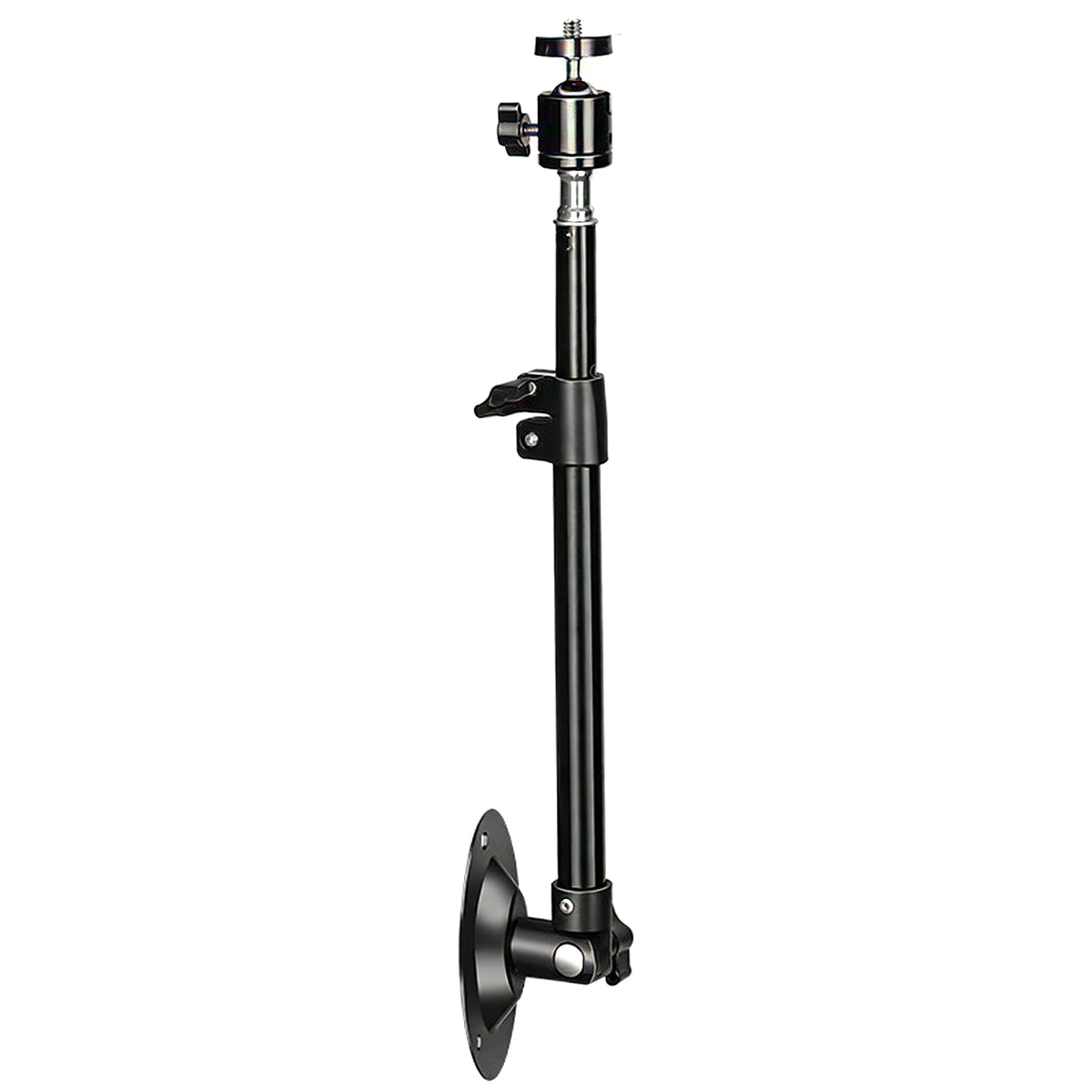360 Degree Rotation Security Camera Holder Mount 35-50cm Carbon Steel Telescopic Arm Bracket