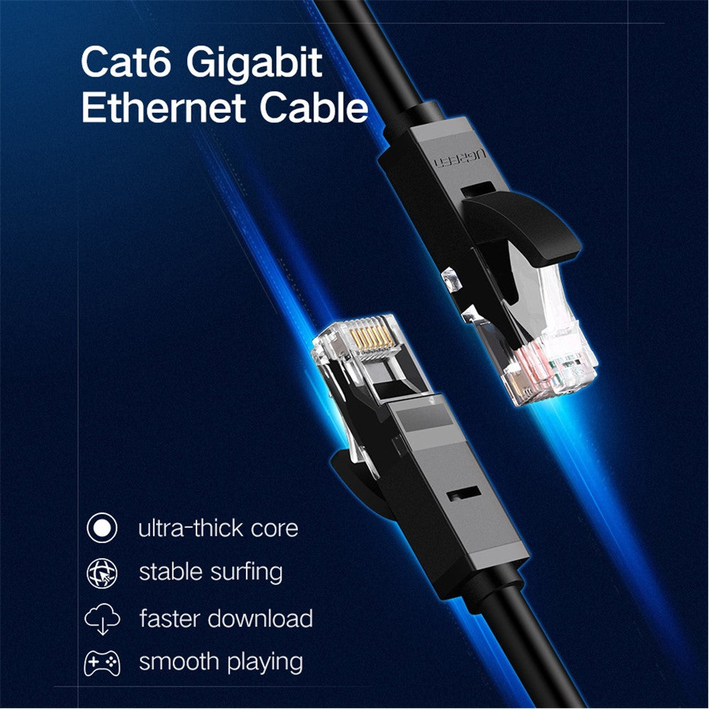 UGREEN 20164 Ethernet Cable Eight-Core 1000Mbps Cat6 Network LAN Cord UTP Gigabit Networking Cable 10m