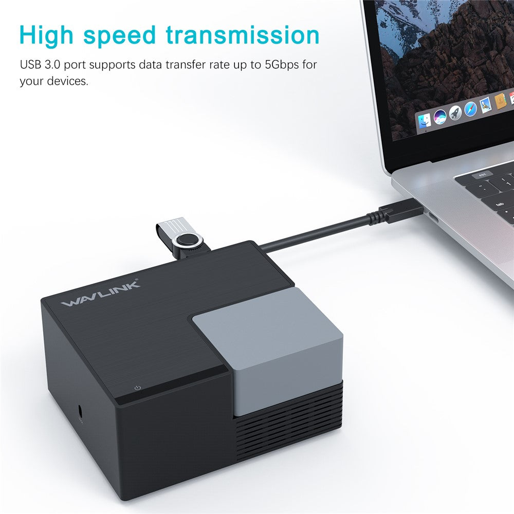 WAVLINK UG76PD2 USB-C Dobbelt HD Universal Dockingstation med 3,5 mm lyd + Gigabit netværksport